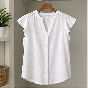 White Tie Neck Blouse